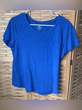 Old Navy Royal Blue Relaxed Med Pocket Short Sleeve Tee